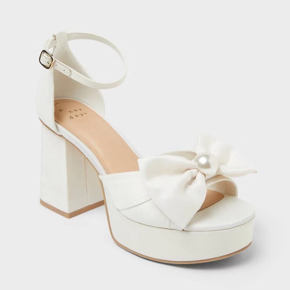 Melody Heels with Memory Foam Insole - A New Day - White - Women's 10